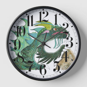 Horloge Dragon Veractus et Leslie la chenille