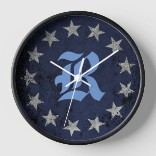 Horloge Drapeau américain Betsy Ross Patriotique Personnal