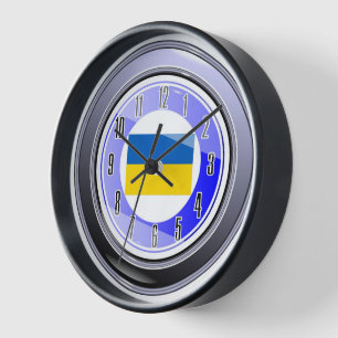 Horloge Drapeau bleu jaune de l'Ukraine