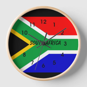 HORLOGE DRAPEAU D'AFRIQUE DU SUD