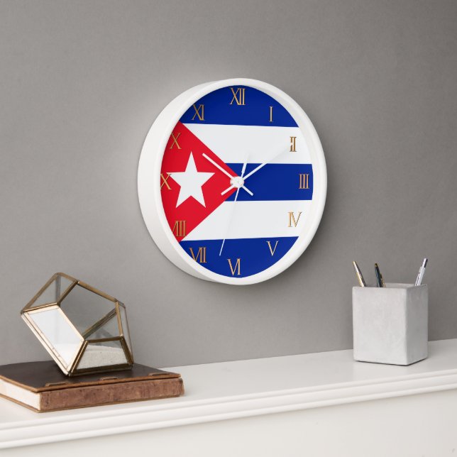 Horloge drapeau de Cuba (Bureau)