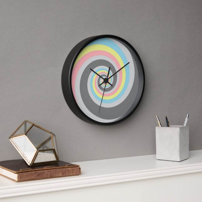 Horloge Drapeau de fierté Demiflux Spirale Abstraite Groov (Bureau)