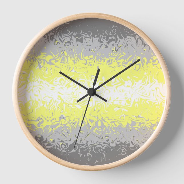 Horloge Drapeau de fierté demigenre abstrait ondulé psyché (Recto)