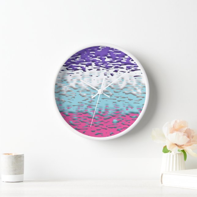 Horloge Drapeau de fierté multisexuel funky trippy ondulé  (Maison)