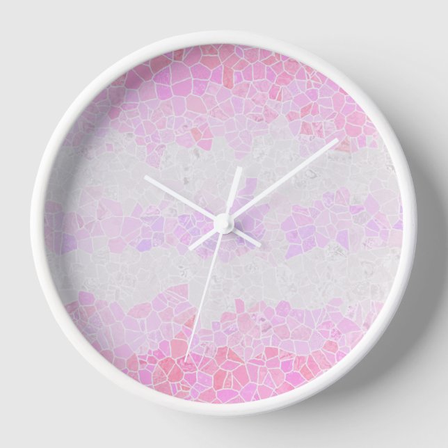 Horloge Drapeau de fierté Pomosexuel Abstrait Bohème Mosaï (Recto)