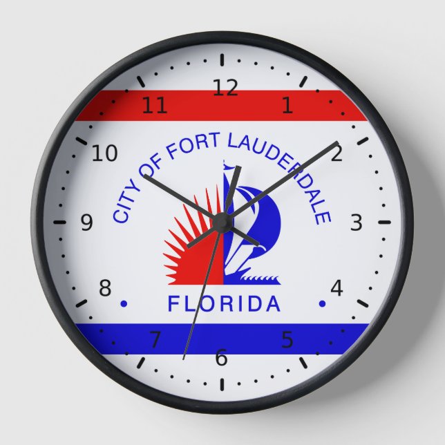 Horloge Drapeau de Fort Lauderdale, Floride (Recto)