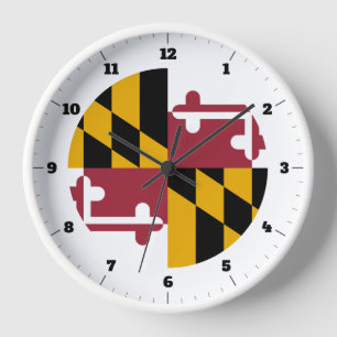 HORLOGE DRAPEAU DE L'ÉTAT DE MARYLAND