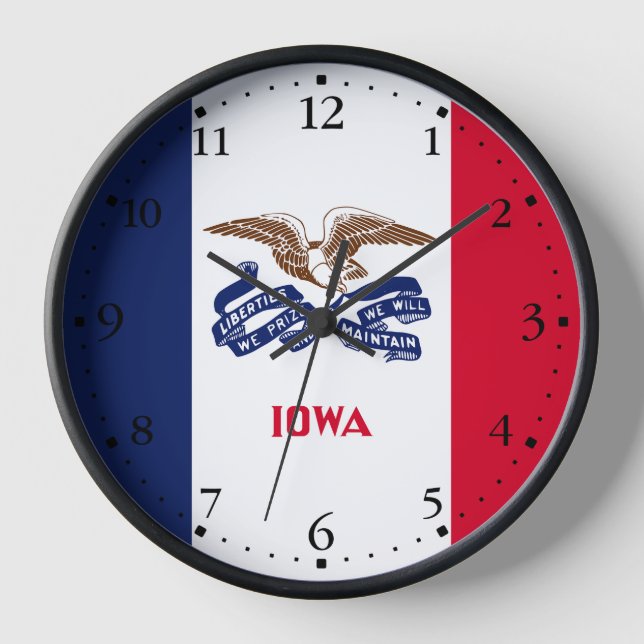 Horloge Drapeau de l'Iowa (Recto)