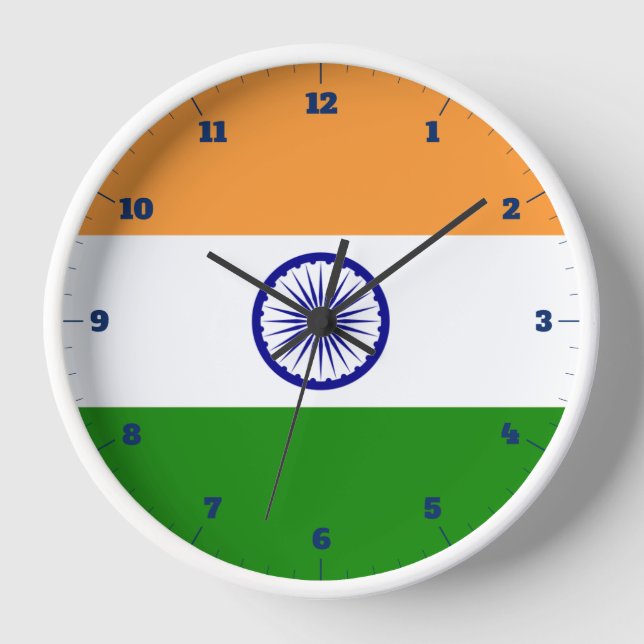 HORLOGE DRAPEAU DE TRICOLOR INDIEN (Recto)