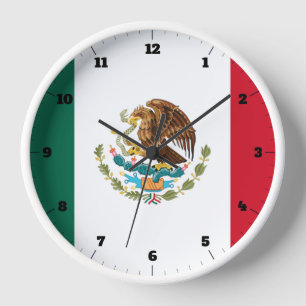 HORLOGE DRAPEAU DE TRICOLORE MEXICAIN