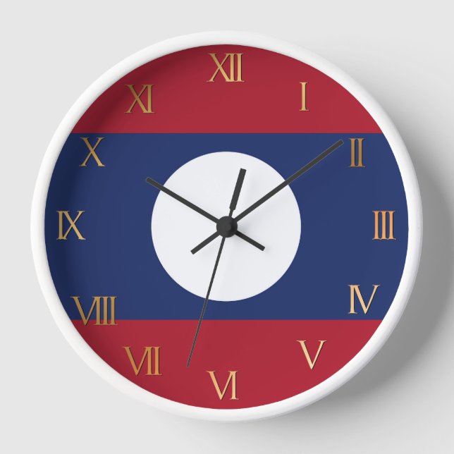 Horloge Drapeau du Laos (Recto)