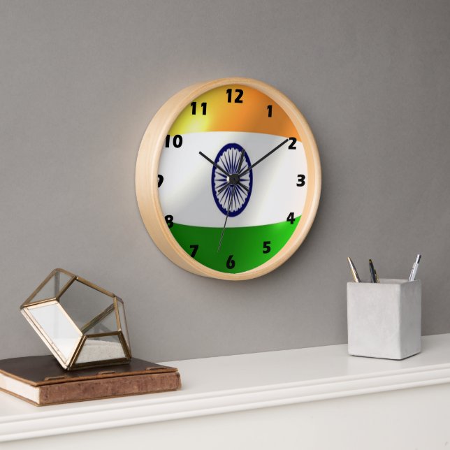 Horloge Drapeau indien (Bureau)