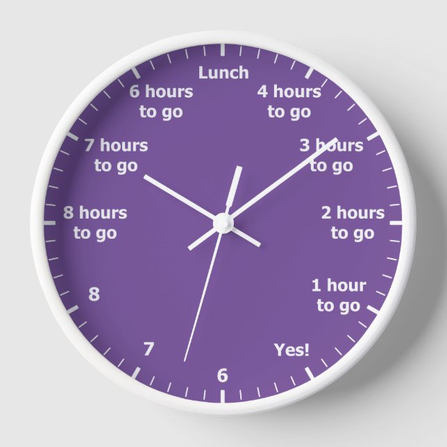 Horloge Drôle 9 à 5 heures de travail compte à rebours Bur (Recto)