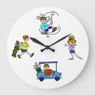 Horloge drôle de golfeurs de bande dessinée