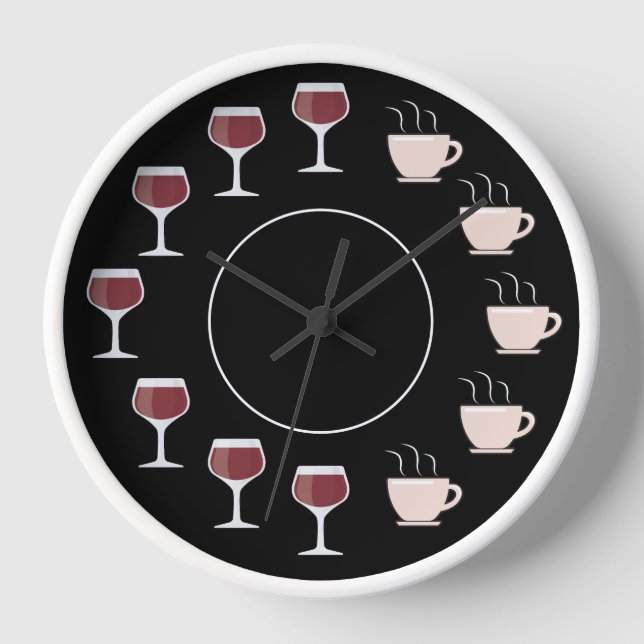 Horloge drôle de vin et de café  (Recto)