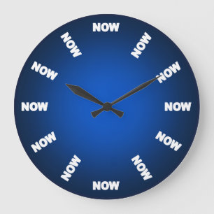 Horloge Drôle Maintenant (Bleu)