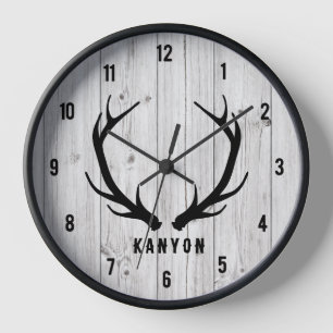 Horloge du Cabine de la planche blanche Antler
