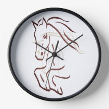 Horloge du cheval - Dessin de trait