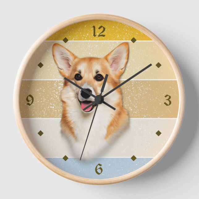 Horloge du coucher de soleil rétro du chien de Cor (Recto)