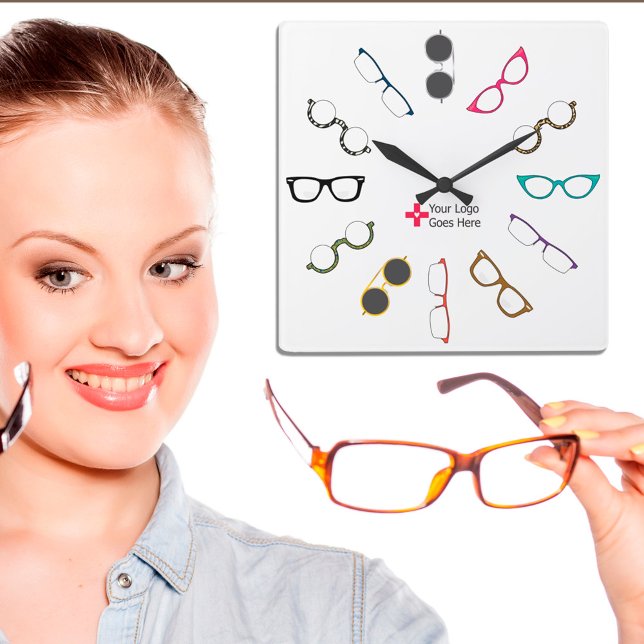 Horloge du logo personnalisé des lunettes de vue (Créateur téléchargé)