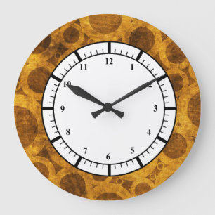 Horloge du Motif de Grunge Or Brown Steampunk