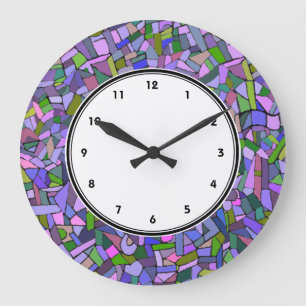 Horloge du Motif en mosaïque Abstrait violet rose