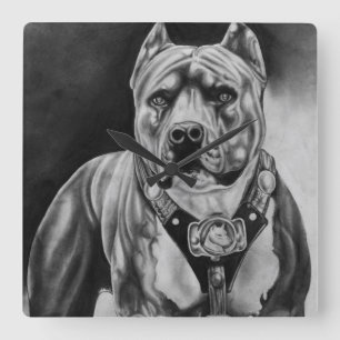 HORLOGE DU MUR DE CHARCOIL PITBULL