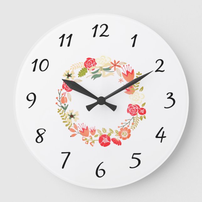 Horloge du mur de couronnes roses (Recto)