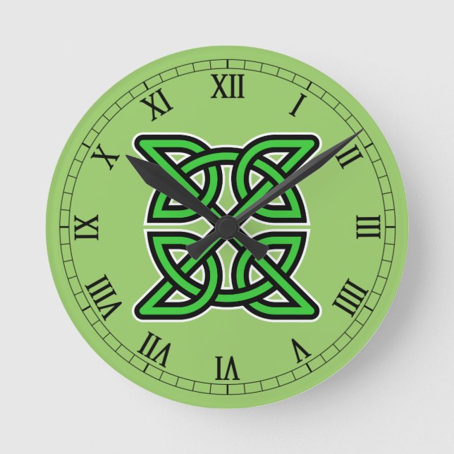 Horloge du mur de noeud céleste vert (Recto)