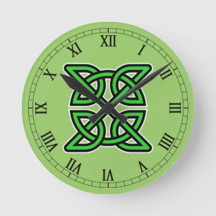 Horloge du mur de noeud céleste vert