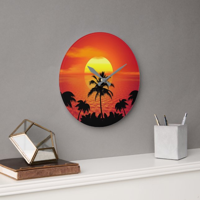 HORLOGE DU MUR DE SOLEIL TROPICAL (Bureau)