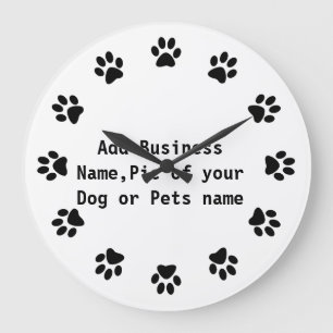 ] HORLOGE DU MUR EMPREINTE DE PATTE DE CHIEN