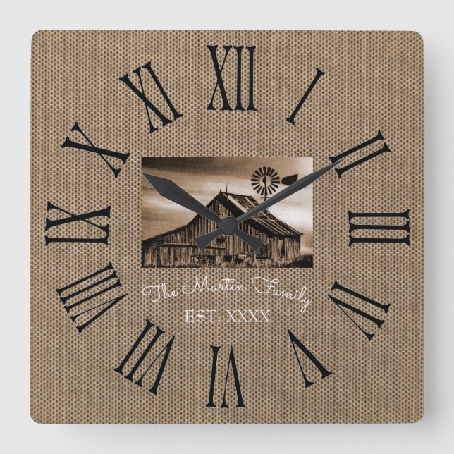 HORLOGE DU MUR NUMBÉRAL ROMAIN RUSTIQUE (Recto)