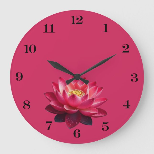 Horloge du mur rouge Lotus (Recto)