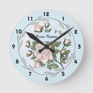 Horloge du nom personnalisé Rose du jardin