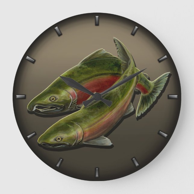 Horloge du pêcheur Coho Saumon Poisson Horloges mu (Recto)