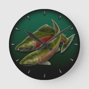 Horloge du pêcheur Coho Saumon Poisson Horloges mu