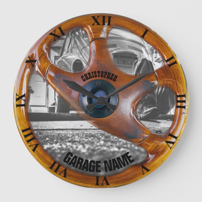 Horloge du propriétaire du garage du volant vintag (Recto)