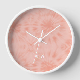 Horloge Dye Coral Pink Modern Pastel