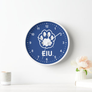 Horloge Eastern Illinois Panthers Empreinte de patte & EIU