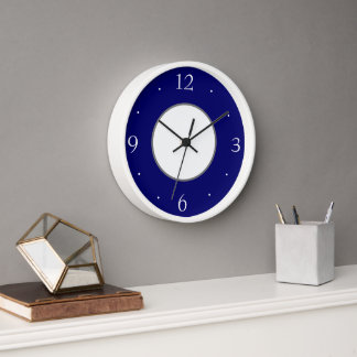 Horloge Écelle de cuisine bleu et blanc simpliste