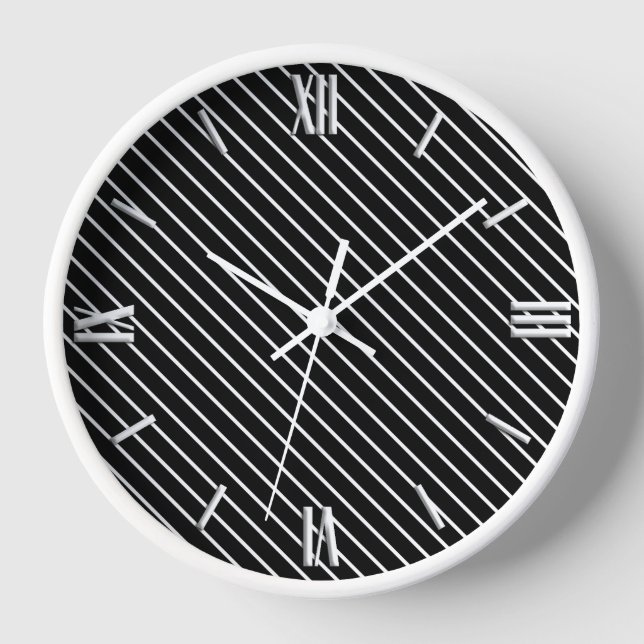 Horloge Écrans diagonaux - noir et blanc (Recto)