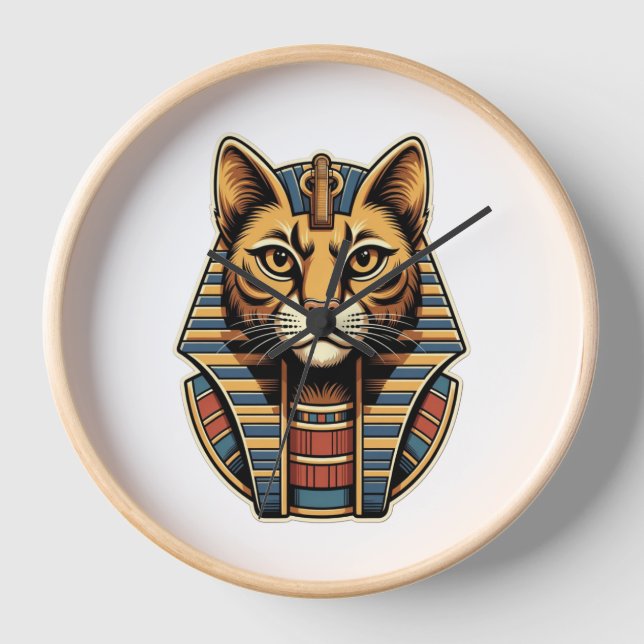 Horloge Egyptian Pharaoh Cat Wall Clock (Recto)