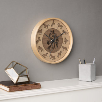 Horloge Elégance équestre - Cheval Silencieux Thème