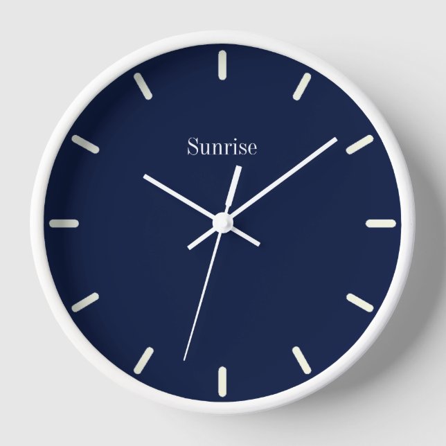 Horloge Élégant bleu marine et blanc (Recto)