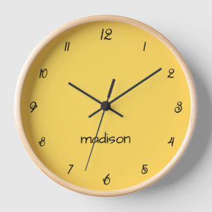 Horloge Elégant et chic Mustard Nom jaune et noir