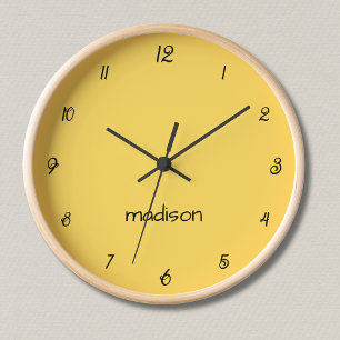 Horloge Elégant et chic Mustard Nom jaune et noir