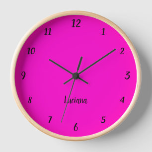 Horloge Elegant et chic Neon Fuchsia et Black Name