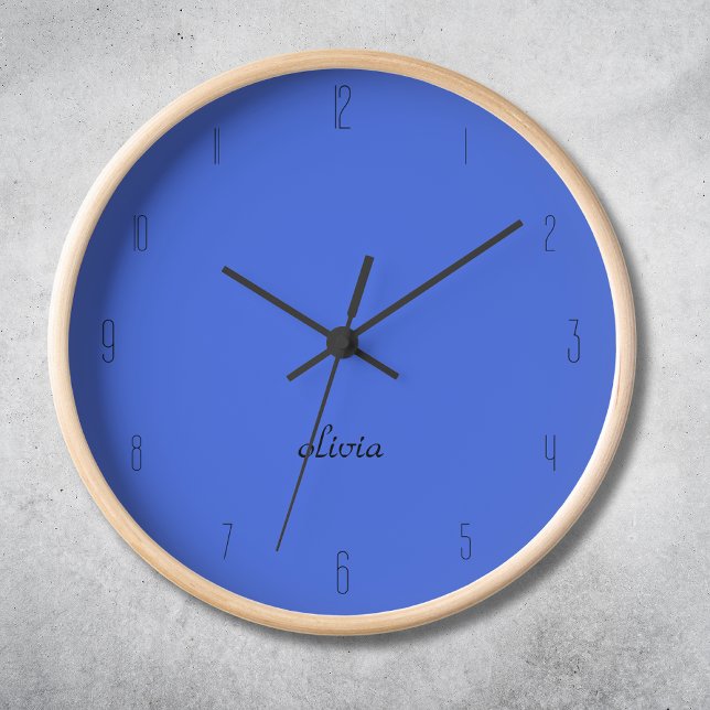 Horloge Élégant et Chic Nom Royal Bleu et Noir  (Créateur téléchargé)