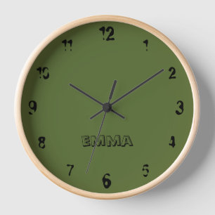 Horloge Elégant et chic Olive Green et Black Nom